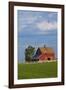 Red Barn in Spring Wheat Field, Washington, USA-Terry Eggers-Framed Photographic Print