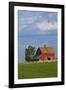 Red Barn in Spring Wheat Field, Washington, USA-Terry Eggers-Framed Photographic Print