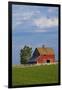 Red Barn in Spring Wheat Field, Washington, USA-Terry Eggers-Framed Photographic Print