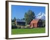 Red Barn in the Hood Valley, Mt Hood, Oregon, USA-Chuck Haney-Framed Photographic Print