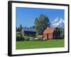 Red Barn in the Hood Valley, Mt Hood, Oregon, USA-Chuck Haney-Framed Photographic Print