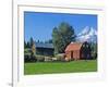 Red Barn in the Hood Valley, Mt Hood, Oregon, USA-Chuck Haney-Framed Photographic Print