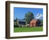 Red Barn in the Hood Valley, Mt Hood, Oregon, USA-Chuck Haney-Framed Photographic Print