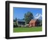 Red Barn in the Hood Valley, Mt Hood, Oregon, USA-Chuck Haney-Framed Photographic Print