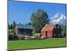 Red Barn in the Hood Valley, Mt Hood, Oregon, USA-Chuck Haney-Mounted Photographic Print