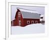 Red Barn in the Snow-James Randklev-Framed Premium Photographic Print