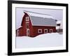 Red Barn in the Snow-James Randklev-Framed Premium Photographic Print