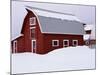 Red Barn in the Snow-James Randklev-Mounted Premium Photographic Print