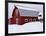 Red Barn in the Snow-James Randklev-Framed Photographic Print