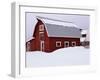 Red Barn in the Snow-James Randklev-Framed Photographic Print