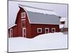 Red Barn in the Snow-James Randklev-Mounted Photographic Print