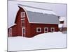 Red Barn in the Snow-James Randklev-Mounted Photographic Print