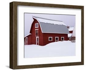 Red Barn in the Snow-James Randklev-Framed Photographic Print