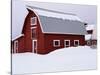 Red Barn in the Snow-James Randklev-Stretched Canvas