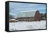 Red Barn in Winter-Dana Styber-Framed Stretched Canvas