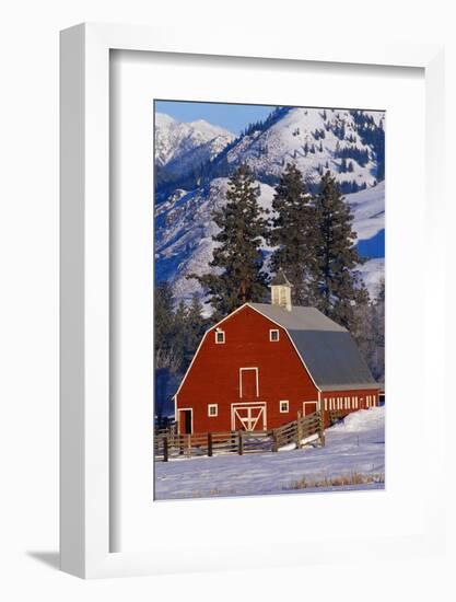 Red Barn in Winter-Darrell Gulin-Framed Photographic Print