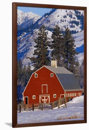 Red Barn in Winter-Darrell Gulin-Framed Photographic Print