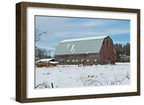 Red Barn in Winter-Dana Styber-Framed Photographic Print