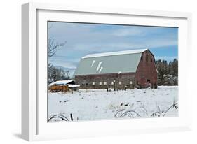 Red Barn in Winter-Dana Styber-Framed Photographic Print