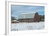 Red Barn in Winter-Dana Styber-Framed Photographic Print