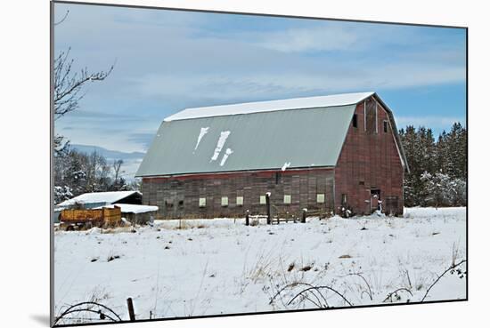 Red Barn in Winter-Dana Styber-Mounted Photographic Print