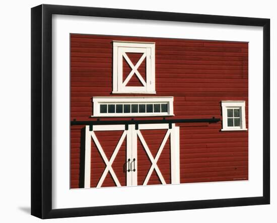 Red Barn, North Battleford, Saskatchewan, Canada-Walter Bibikow-Framed Photographic Print