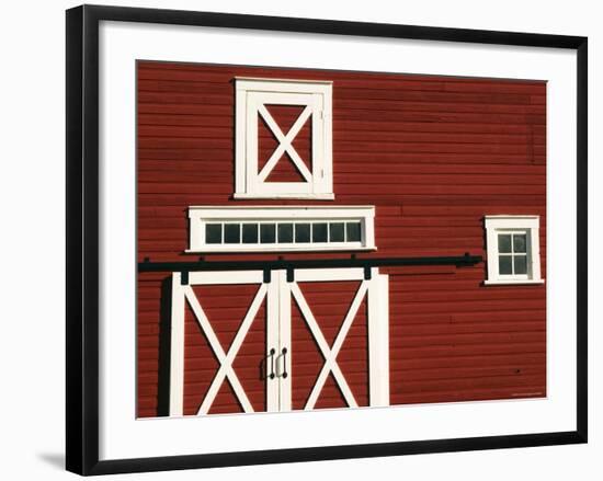 Red Barn, North Battleford, Saskatchewan, Canada-Walter Bibikow-Framed Photographic Print