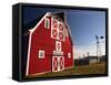 Red Barn, North Battleford, Saskatchewan, Canada-Walter Bibikow-Framed Stretched Canvas