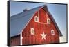 Red barn on a farm near Edgewood in Northeast Iowa, Winter, HDR-Design Pics-Framed Stretched Canvas