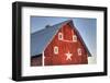 Red barn on a farm near Edgewood in Northeast Iowa, Winter, HDR-Design Pics-Framed Photographic Print