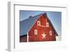 Red barn on a farm near Edgewood in Northeast Iowa, Winter, HDR-Design Pics-Framed Photographic Print