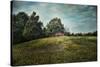 Red Barn on the Hill-Jai Johnson-Stretched Canvas