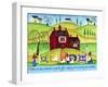 Red Barn Quilt House-Cheryl Bartley-Framed Giclee Print