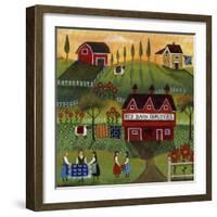 Red Barn Quilters-Cheryl Bartley-Framed Giclee Print