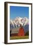 Red Barn Sits Below Mcdonald Peak in the Mission Valley, Montana, Usa-Chuck Haney-Framed Photographic Print