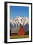 Red Barn Sits Below Mcdonald Peak in the Mission Valley, Montana, Usa-Chuck Haney-Framed Photographic Print