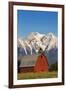 Red Barn Sits Below Mcdonald Peak in the Mission Valley, Montana, Usa-Chuck Haney-Framed Photographic Print