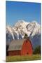 Red Barn Sits Below Mcdonald Peak in the Mission Valley, Montana, Usa-Chuck Haney-Mounted Photographic Print