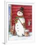 Red Barn Snowman with Friends-Melinda Hipsher-Framed Giclee Print