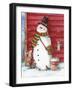 Red Barn Snowman with Friends-Melinda Hipsher-Framed Giclee Print