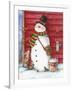 Red Barn Snowman with Friends-Melinda Hipsher-Framed Giclee Print