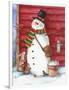 Red Barn Snowman with Friends-Melinda Hipsher-Framed Giclee Print