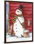 Red Barn Snowman with Friends-Melinda Hipsher-Framed Giclee Print