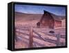 Red Barn, Wallowa County, Oregon, USA-Brent Bergherm-Framed Stretched Canvas