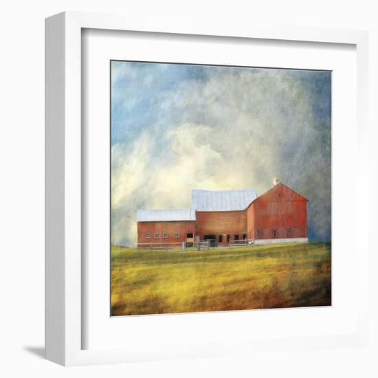 Red Barn-Dawne Polis-Framed Art Print