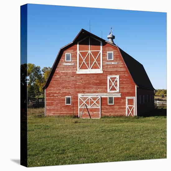 Red Barn-Ron Chapple-Stretched Canvas