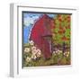 Red Barn-Blenda Tyvoll-Framed Art Print