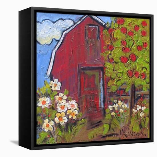 Red Barn-Blenda Tyvoll-Framed Stretched Canvas