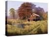 Red Barn-Bill Makinson-Stretched Canvas