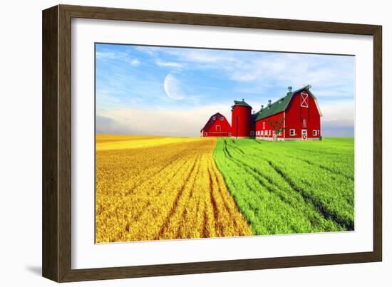 Red Barn-Ata Alishahi-Framed Giclee Print